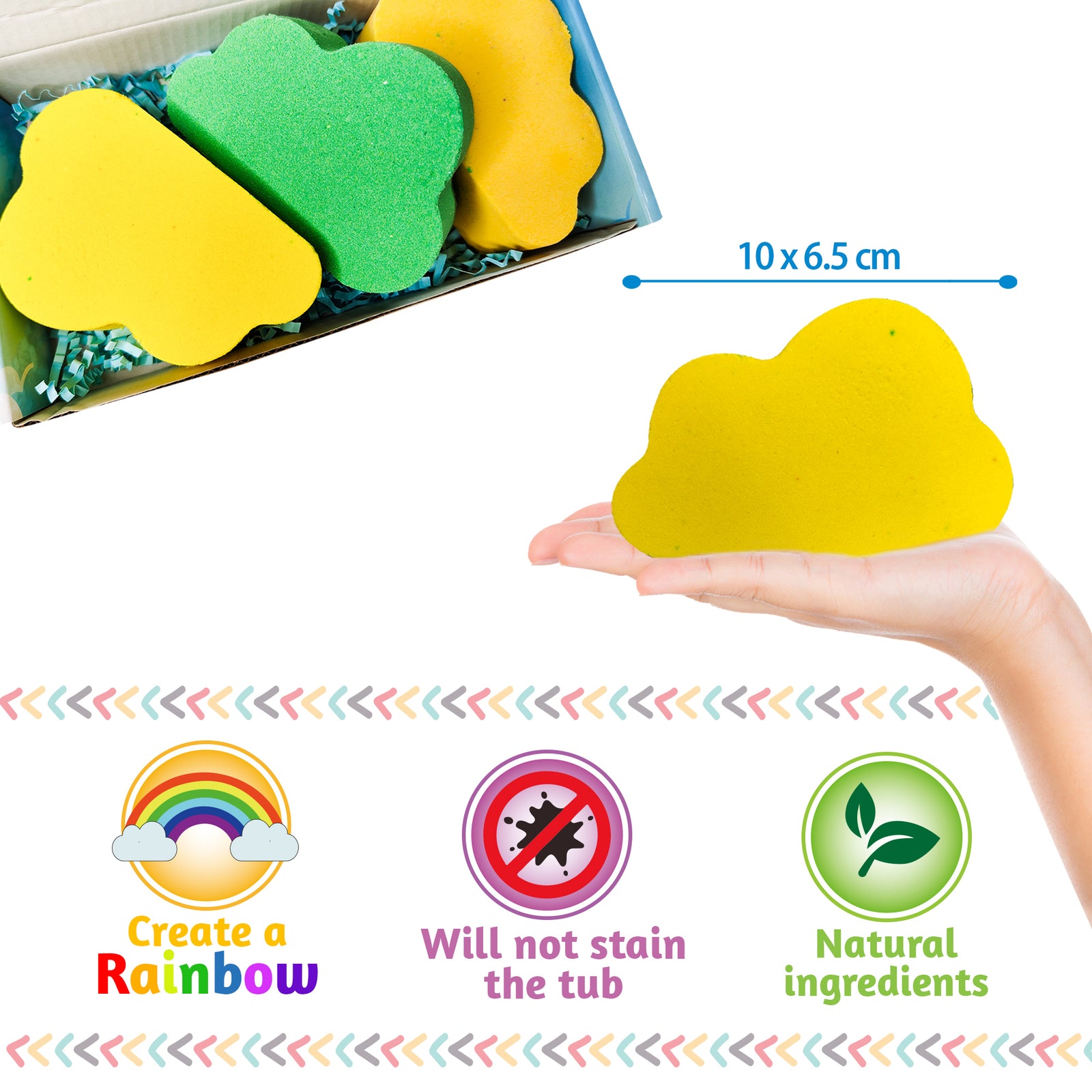 Rainbow Bath Bombs for Kids, Easter Gift for Kids, 3 Rainbow Effect kids Bath Bombs - Axel Adventures