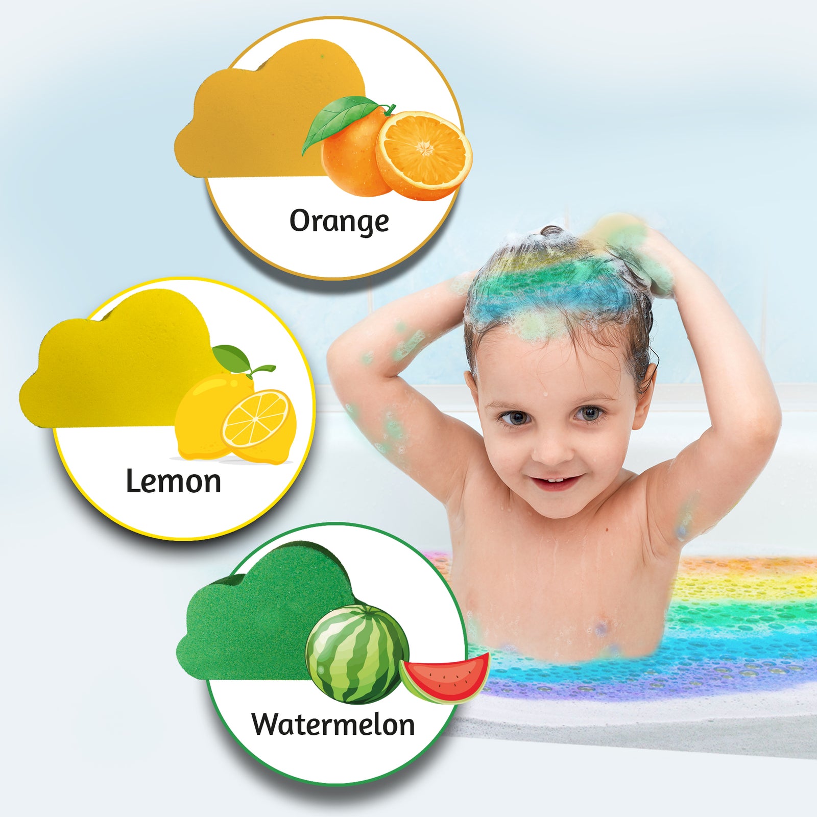 Rainbow Bath Bombs for Kids, Easter Gift for Kids, 3 Rainbow Effect kids Bath Bombs - Axel Adventures