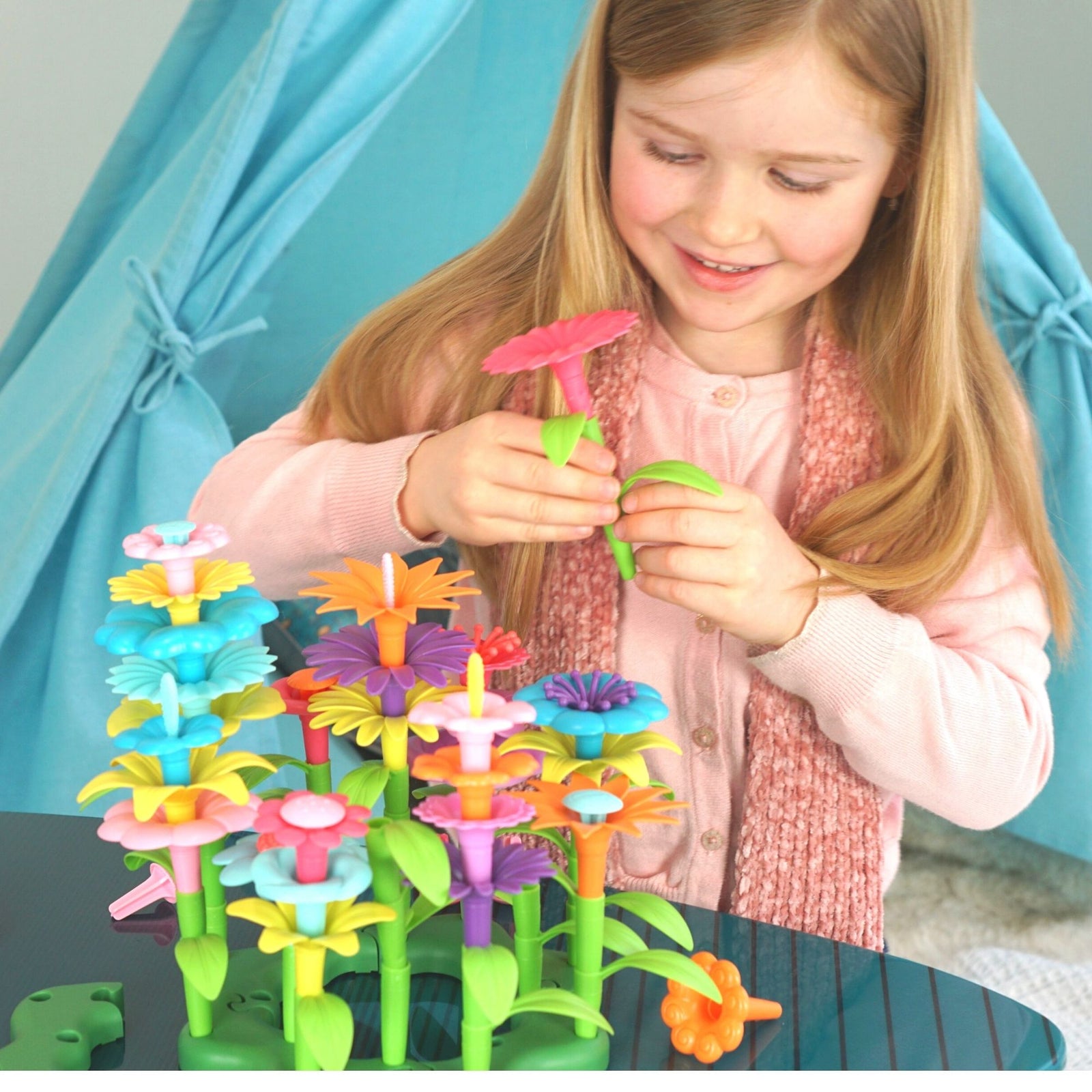 Build A Flower Garden, Colorful Flower Stacking Toy 47 Pcs - Axel Adventures