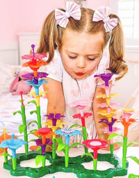 Build A Flower Garden, Colorful Flower Stacking Toddler Toy 112 Pcs - Axel Adventures