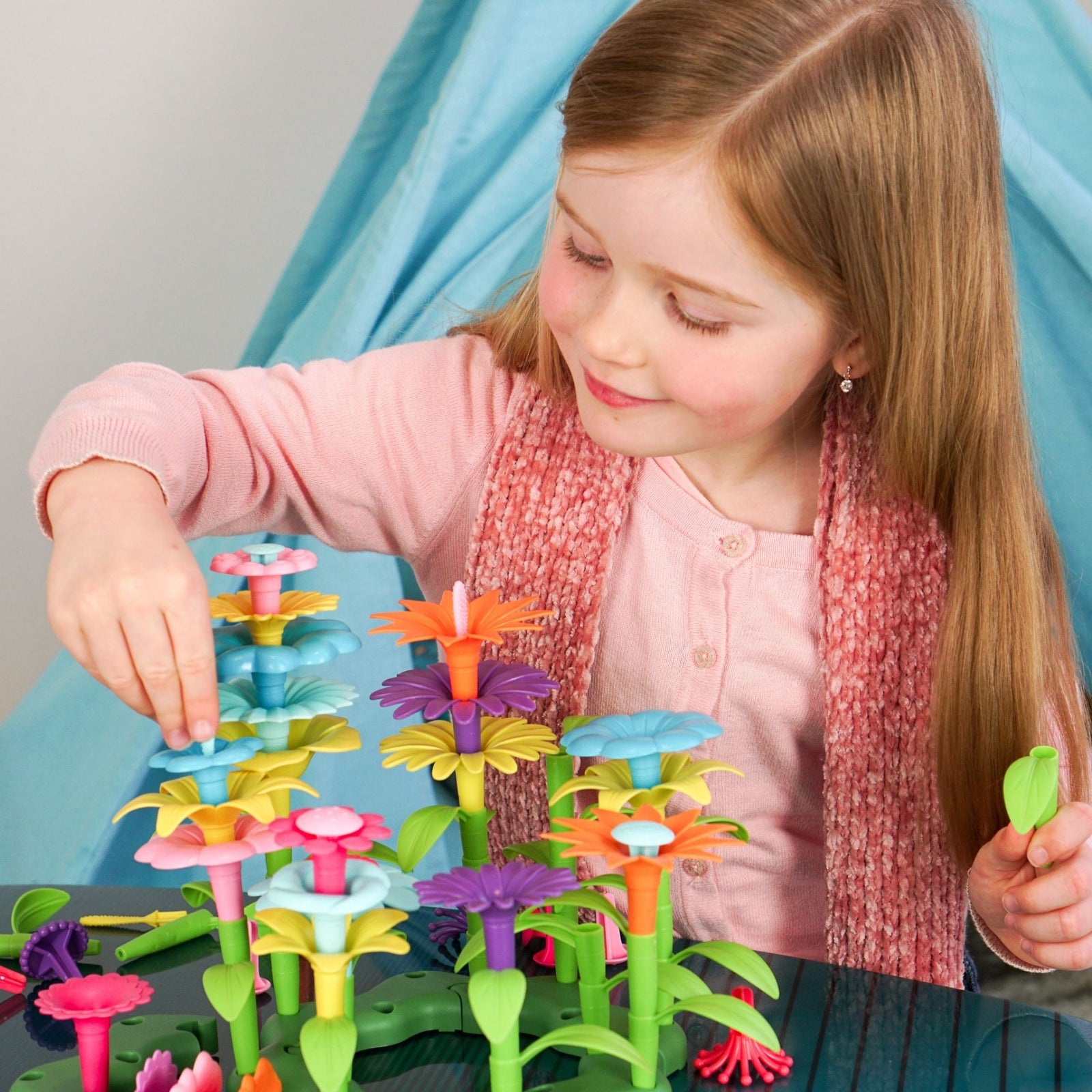 Build A Flower Garden, Colorful Flower Stacking Toy 47 Pcs - Axel Adventures