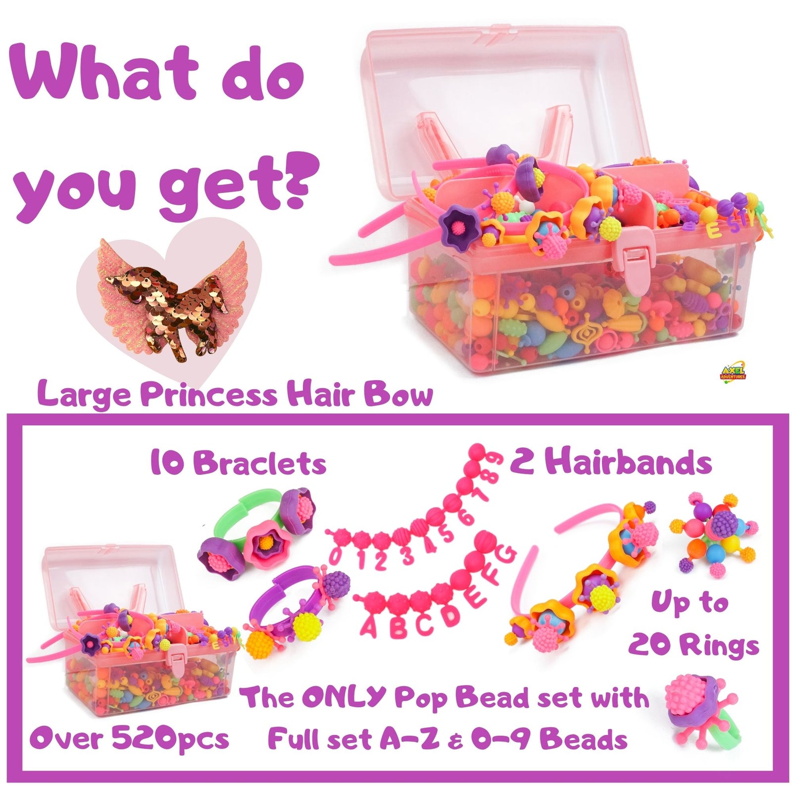 Pop Beads Jewelry making Kit for Kids, Crafts Beading Kit for Girls - Axel Adventures