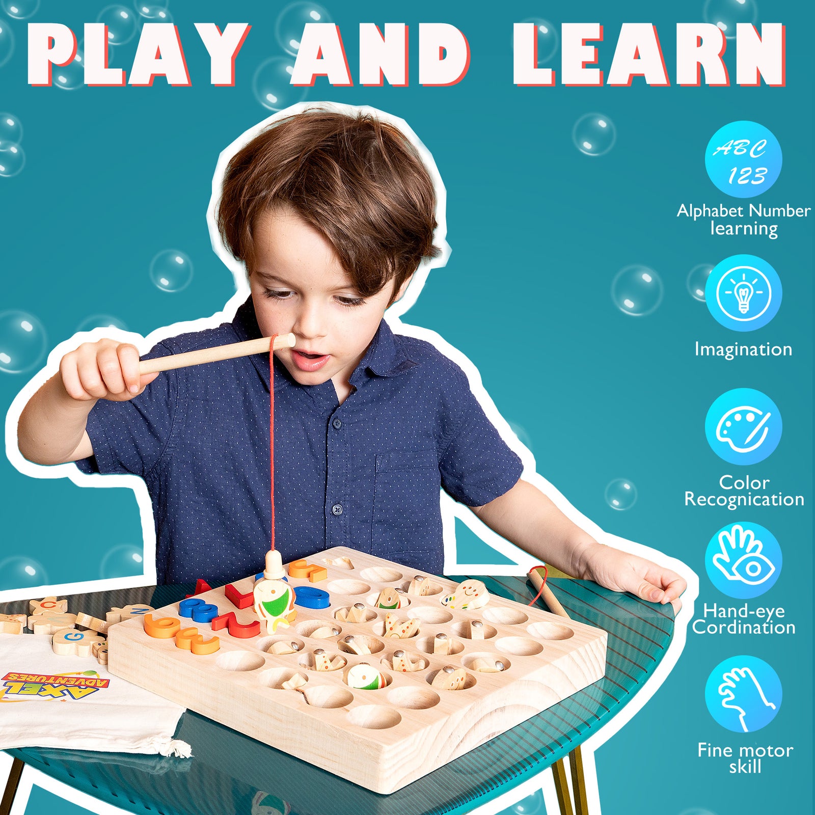 Magnetic Fishing Game, Preschool toy, Fishing Game - Axel Adventures