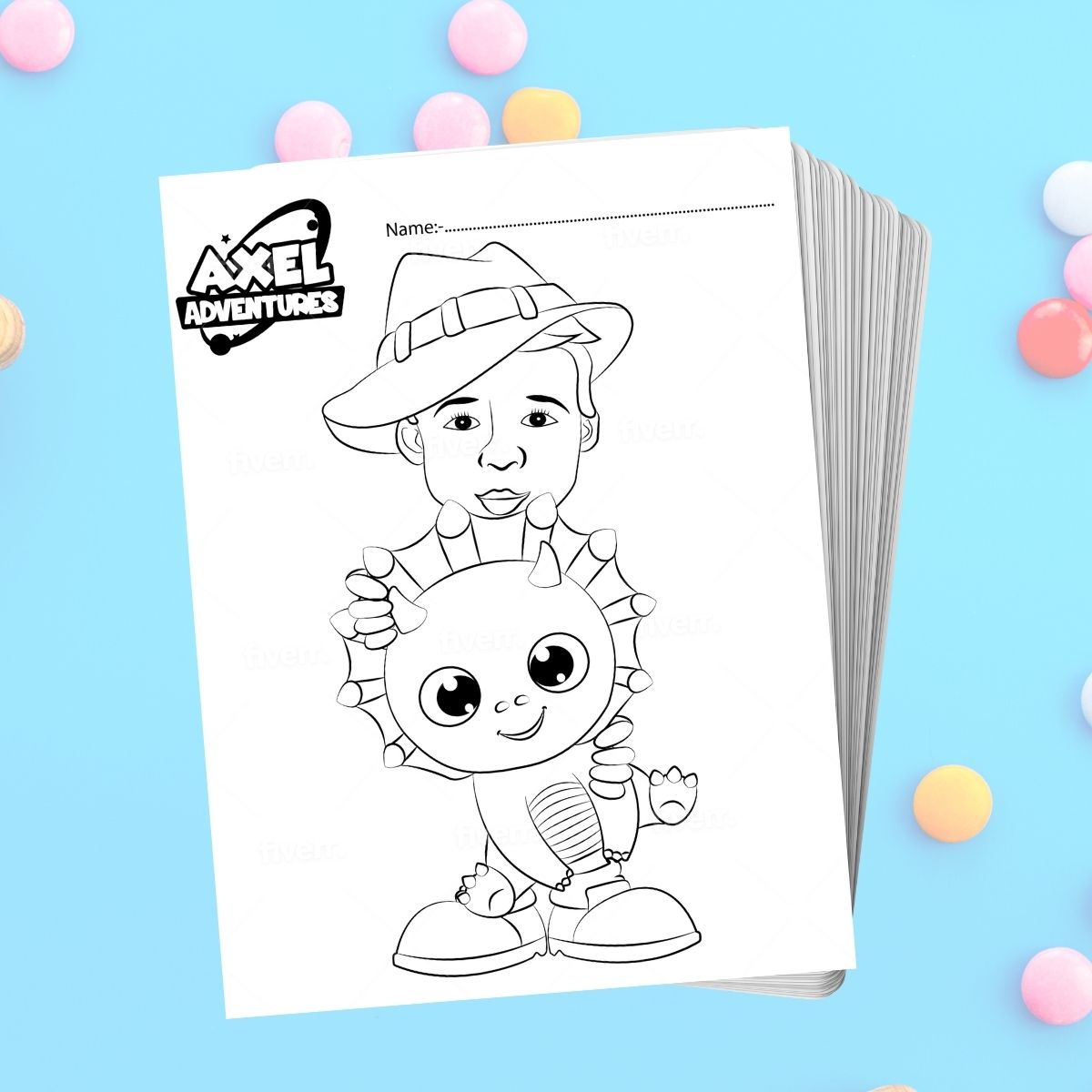 Axel the Dino Explorer - Colour me in! - Axel Adventures