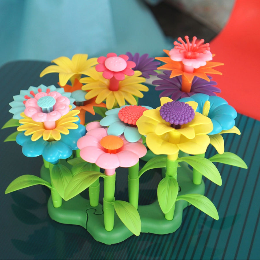 Build A Flower Garden, Colorful Flower Stacking Toy 47 Pcs - Axel Adventures