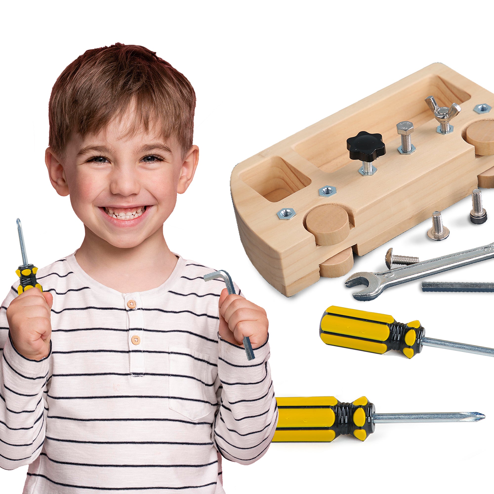 Wooden Tool Set, Wooden Toy Tool Kit, Repair Kit For Kids With Tool Box and  Bag, Birthday Gift For Boy, Montessori Toy For Child Development