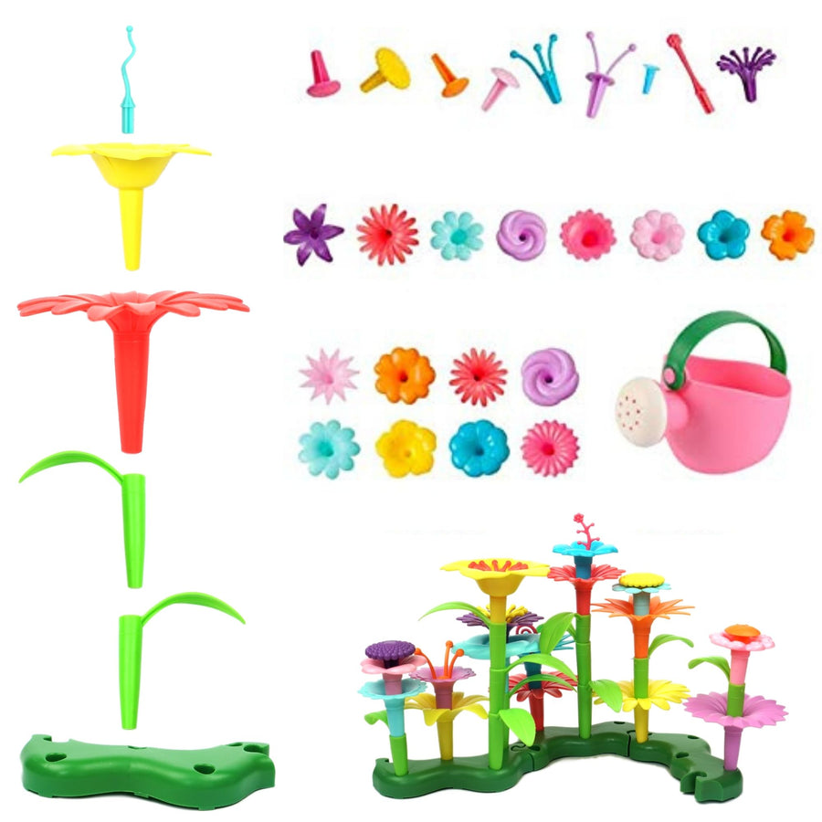 Build A Flower Garden, Colorful Flower Stacking Toy 47 Pcs - Axel Adventures