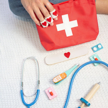 Montessori Wooden Doctor Kit, Pretend Play Medical Playset - Axel Adventures