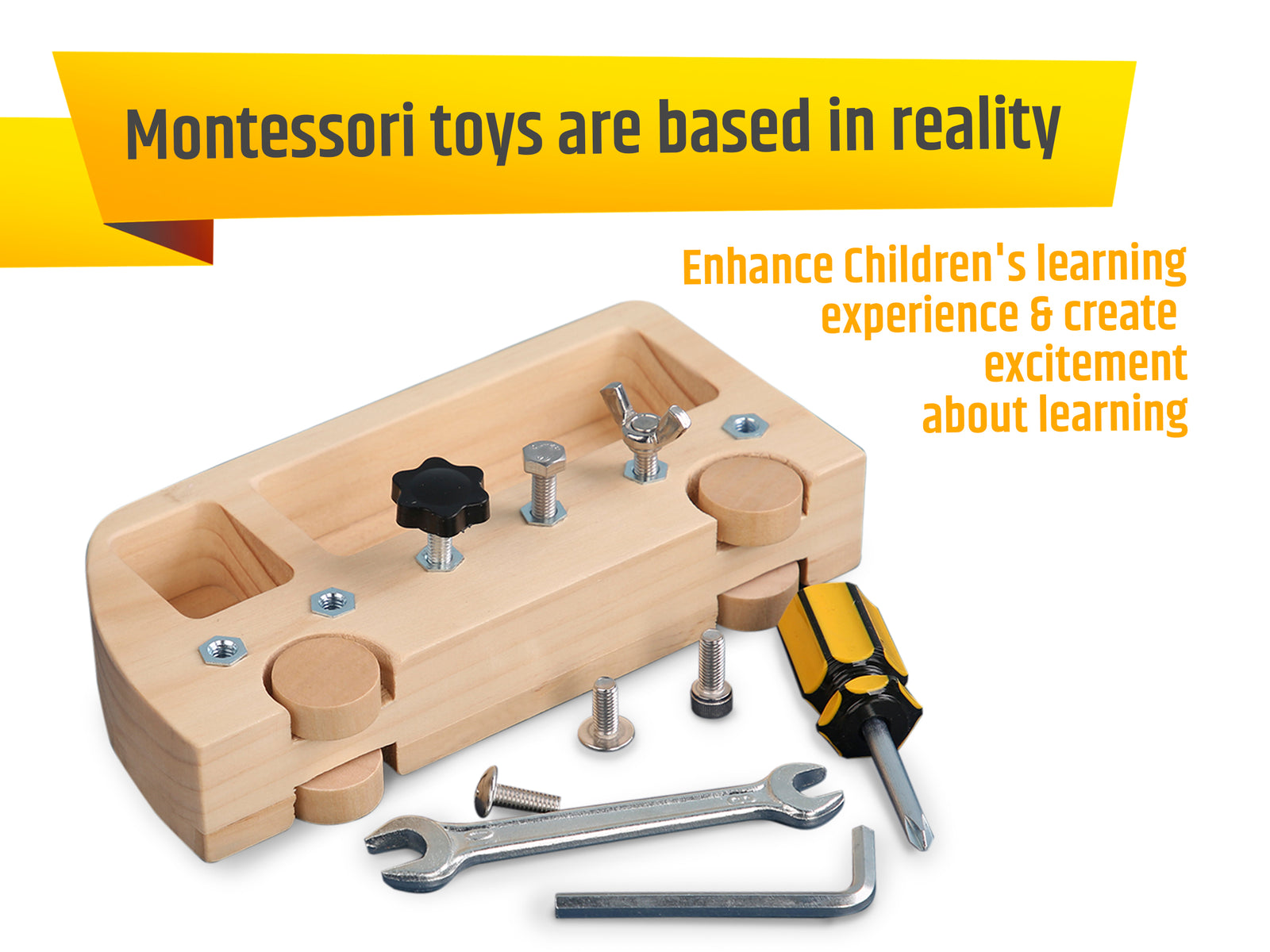 Montessori Screw Driver Board Kids Montessori Materials - Axel Adventures