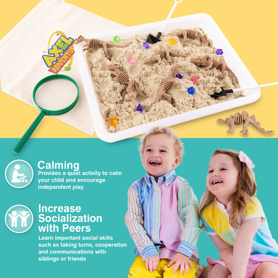 Dinosaur Sensory Bin for Preschoolers, Dinosaur Toy for Kids - Axel Adventures