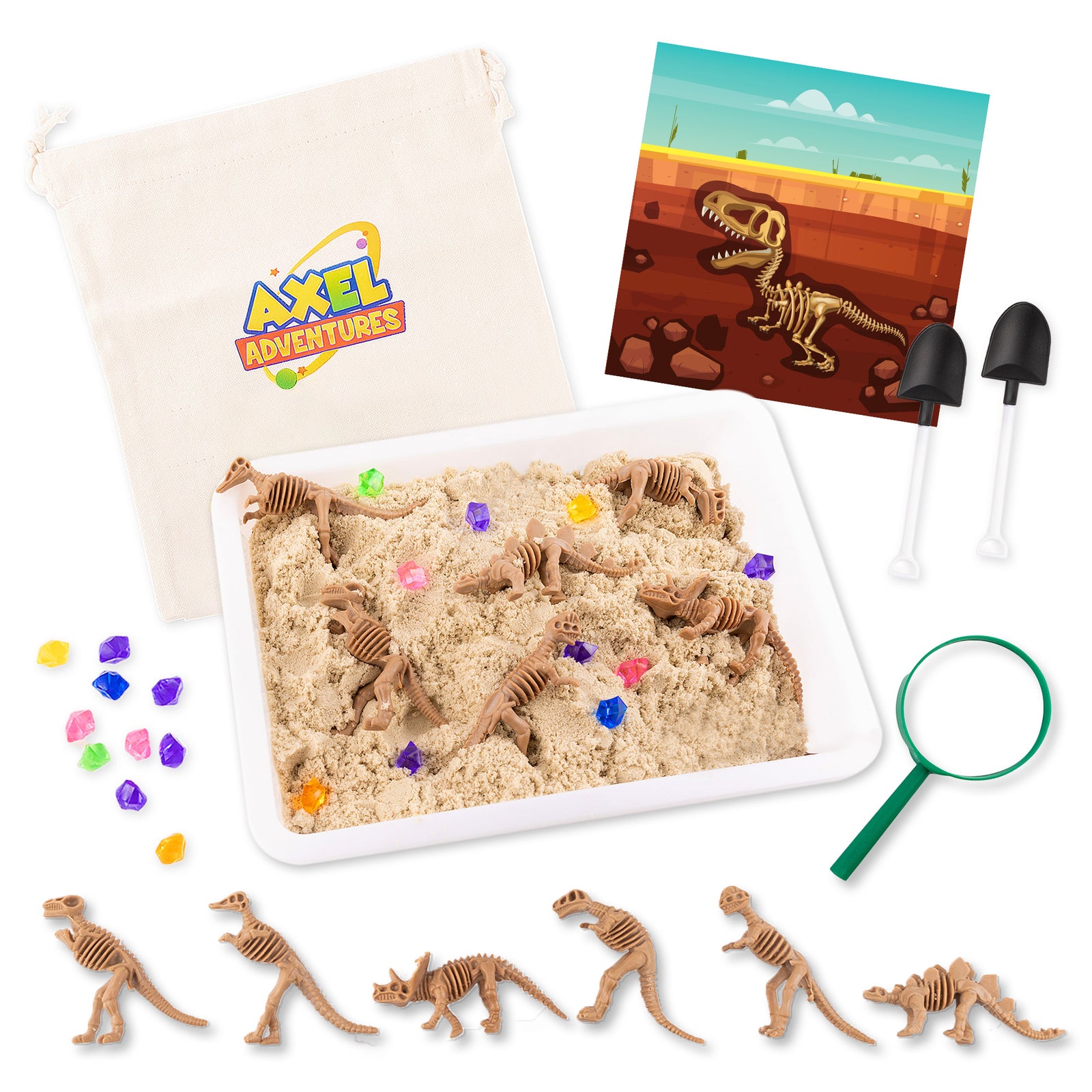 Dinosaur Sensory Bin for Preschoolers, Dinosaur Toy for Kids - Axel Adventures