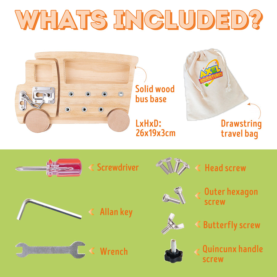 Montessori Screwdriver Truck Real Tools Toy for Kids - Axel Adventures